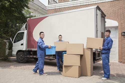Urgent same day removals vehicle in a busy Hammersmith street