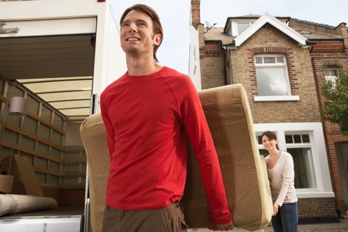 Packing and organising office furniture for a local business move