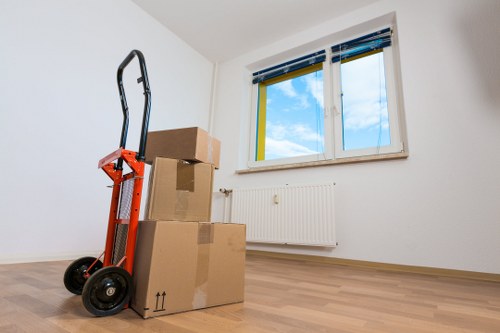 Removal van loaded for a student move near Hammersmith
