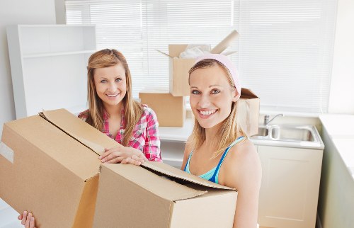 Packed household items ready for transport during a Hammersmith house move
