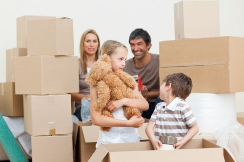 Packed student belongings ready for collection in West London